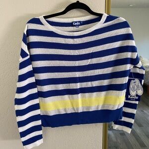 Keds striped sweater in navy blue and white